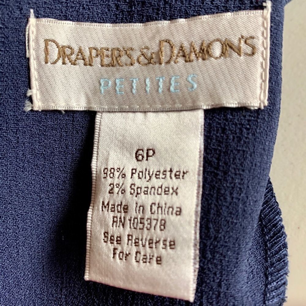 Chic Classic Navy Blue Crepe Dress Size 6P - Picture 6 of 6